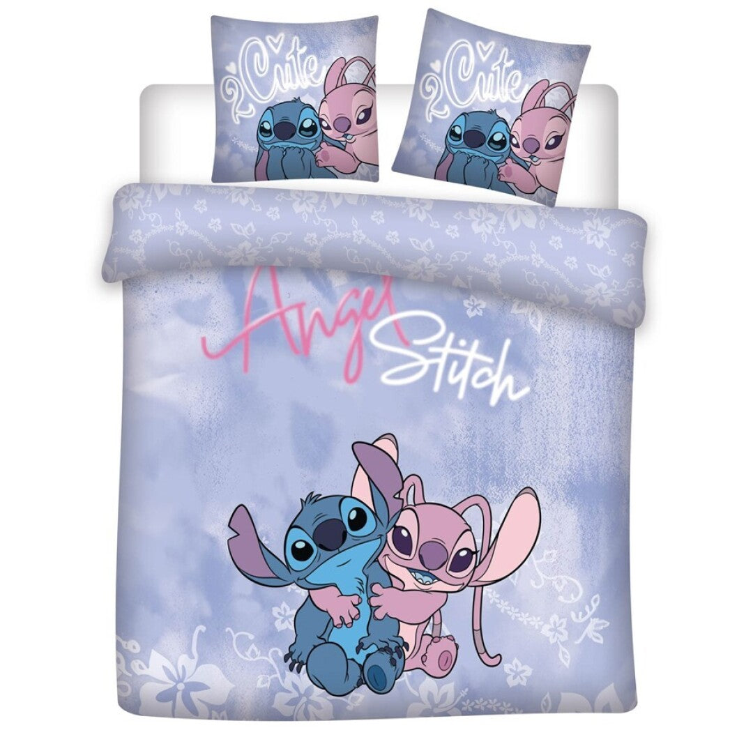 Housse de couette Disney Lilo & Stitch angel 220x240cm + 2 taies d'oreiller 65x65cm polycoton
