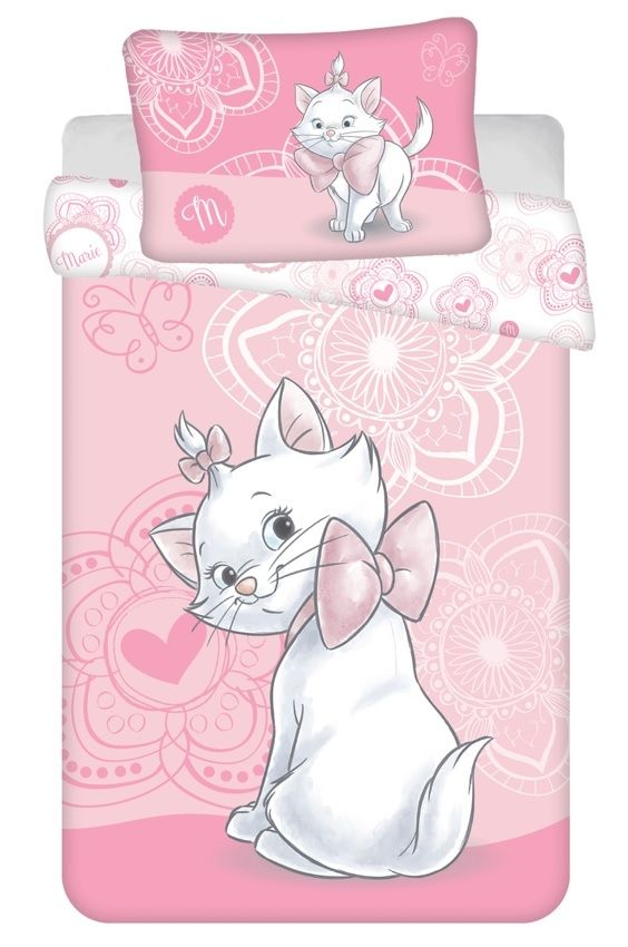 Housse de couette bébé Disney aristochats Marie Cat 100x135cm +taie d'oreiller 40x60cm 100% coton