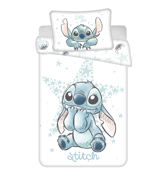 Housse de couette bébé Disney Lilo & Stitch Etoile 100x135cm +taie d'oreiller 40x60cm 100% coton