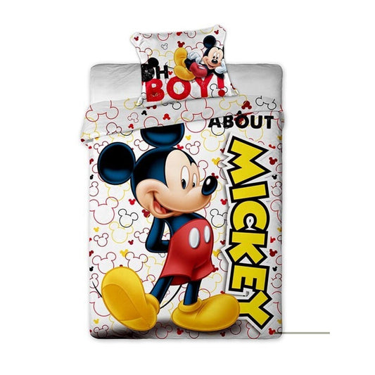 Housse de couette Disney Mickey 140x200cm + taie d'oreiller 63x63cm 100%microfibre