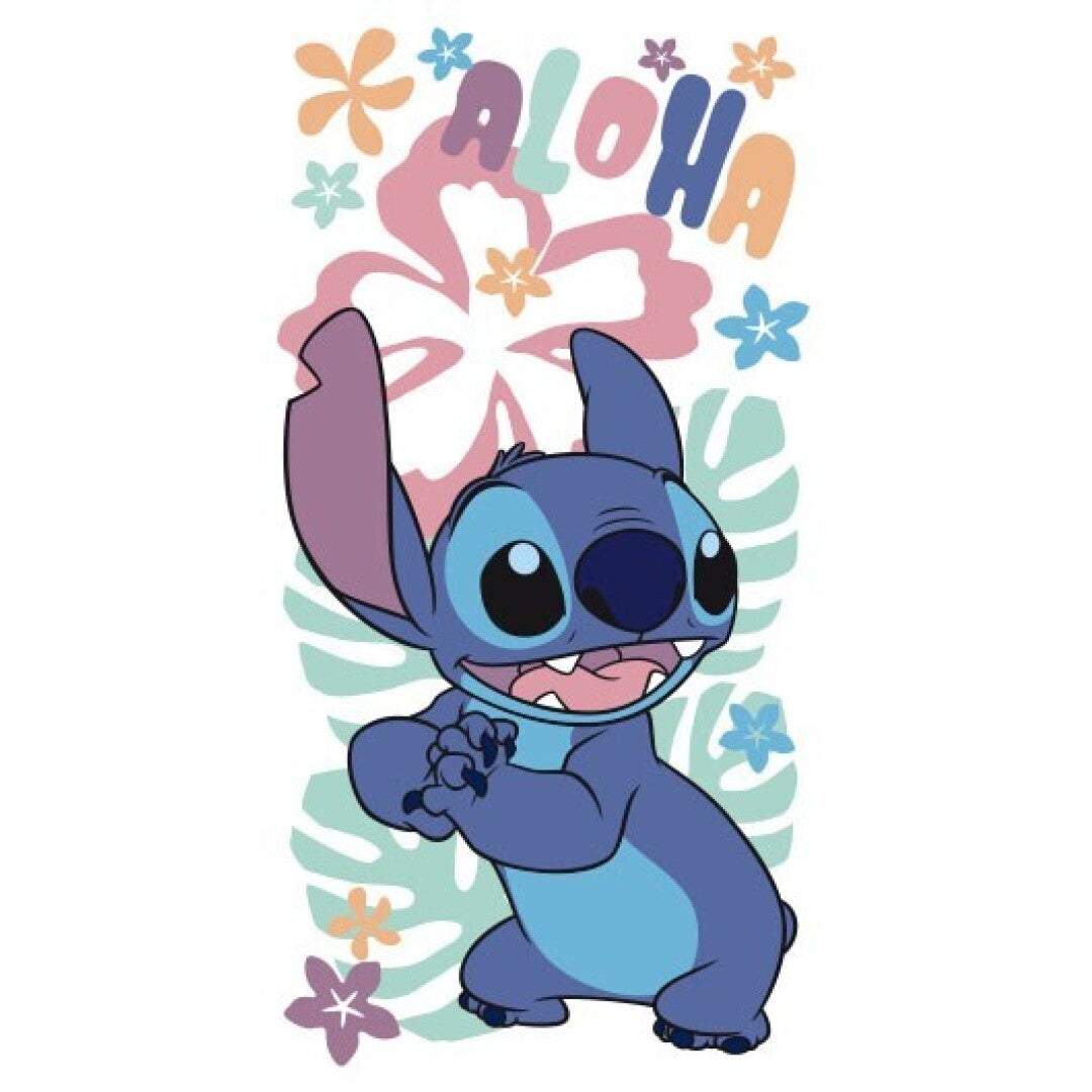 Disney Stitch &amp; Lilo Aloha Beach Towel 70x140cm 100% Polyester