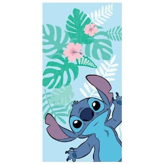 Disney Stitch &amp; Lilo Palm Tree Beach Towel 70x140cm 100% Polyester