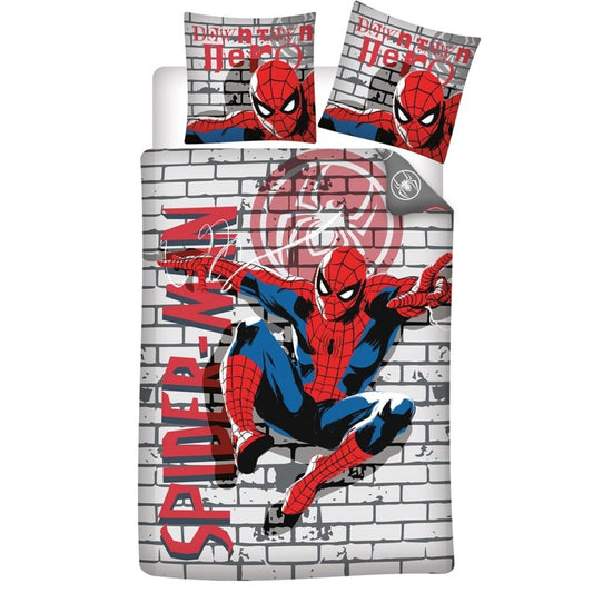 Housse de couette Marvel Spiderman  140x200cm + taie d'oreiller 65x65cm polycoton