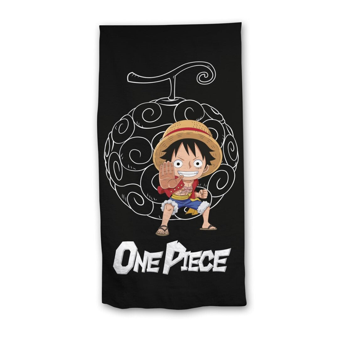 One Piece Ruffy Devil Fruit Strandtuch 70 x 140 cm, 100 % Polyester