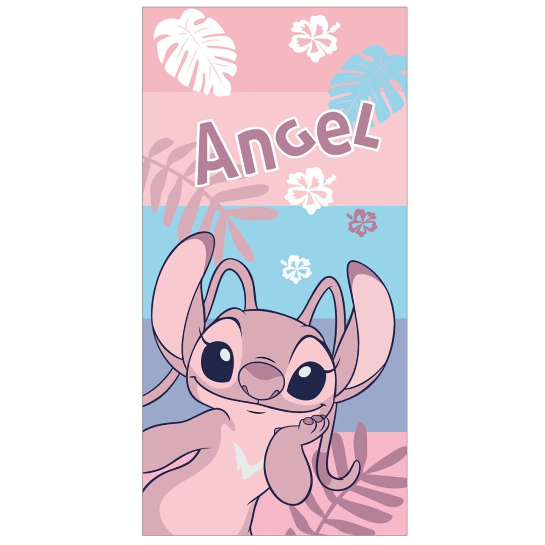 Disney Stitch &amp; Lilo Angel Strandtuch 70 x 140 cm, 100 % Polyester