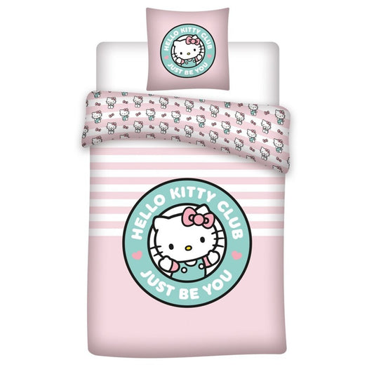 Housse de couette Hello Kitty JUST BE YOU 140x200cm + taie d'oreiller 65x65cm polycoton