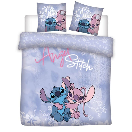 Housse de couette Disney Lilo & Stitch angel  220x240cm + 2 taies d'oreiller 65x65cm polycoton