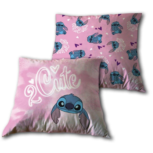 coussin carré disney Stitch 2cute 40x40cm velboa