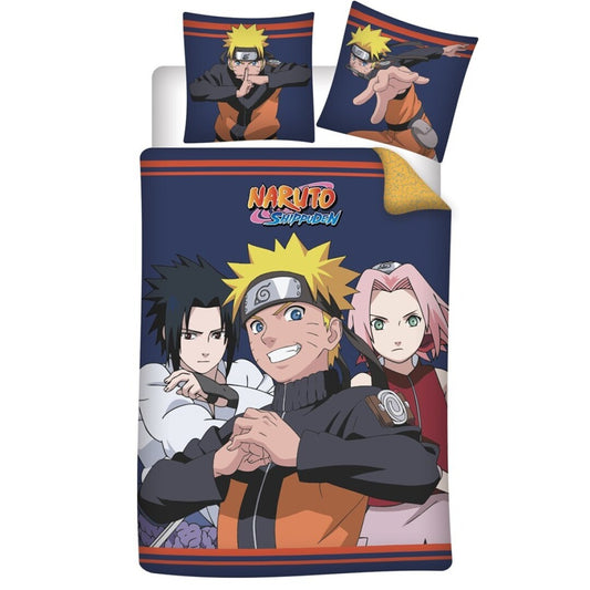 Housse de couette Naruto 140x200cm + taie d'oreiller 60x70cm 100%polycoton