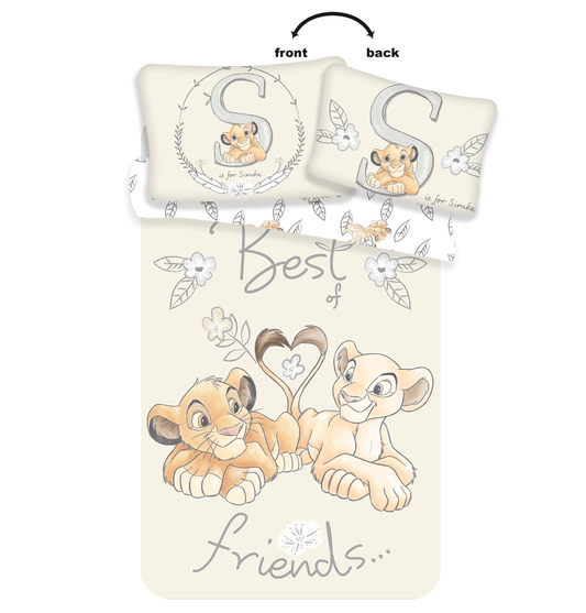 Housse de couette bébé Disney le roi lion 100x135cm +taie d'oreiller 40x60cm 100% coton