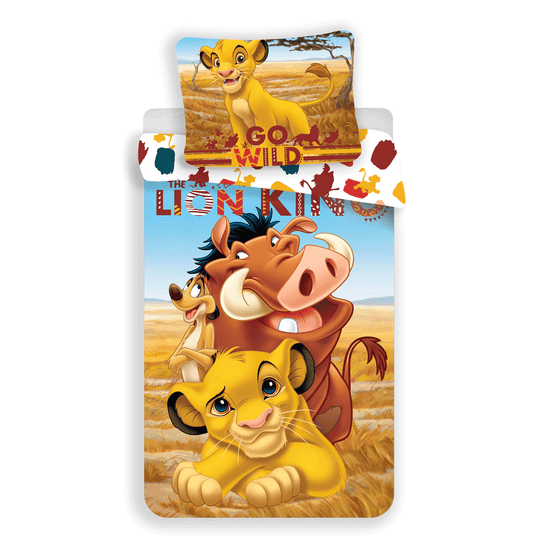 Housse de couette Disney le roi lion Go Wild 140x200cm + taie d'oreiller 70x90cm 100% coton