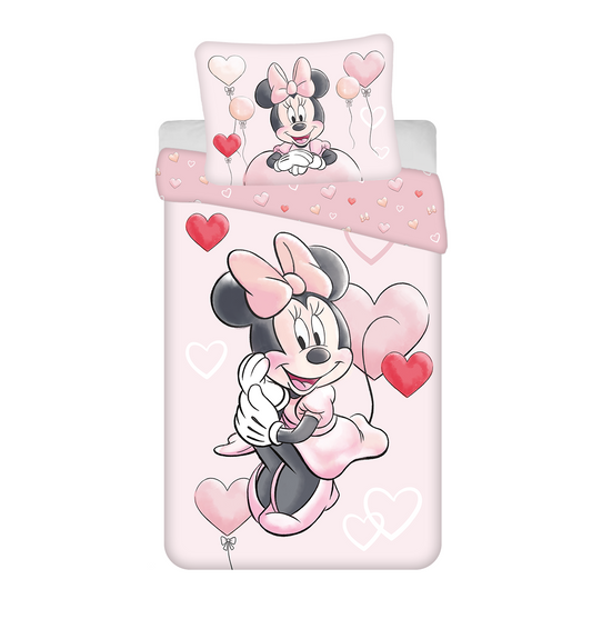 Housse de couette Disney Minnie ballon 02 140x200cm + taie d'oreiller 70x90cm 100% coton