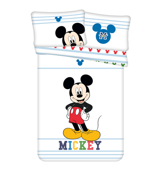 Housse de couette bébé Disney Mickey colors100x135cm +taie d'oreiller 40x60cm 100% coton